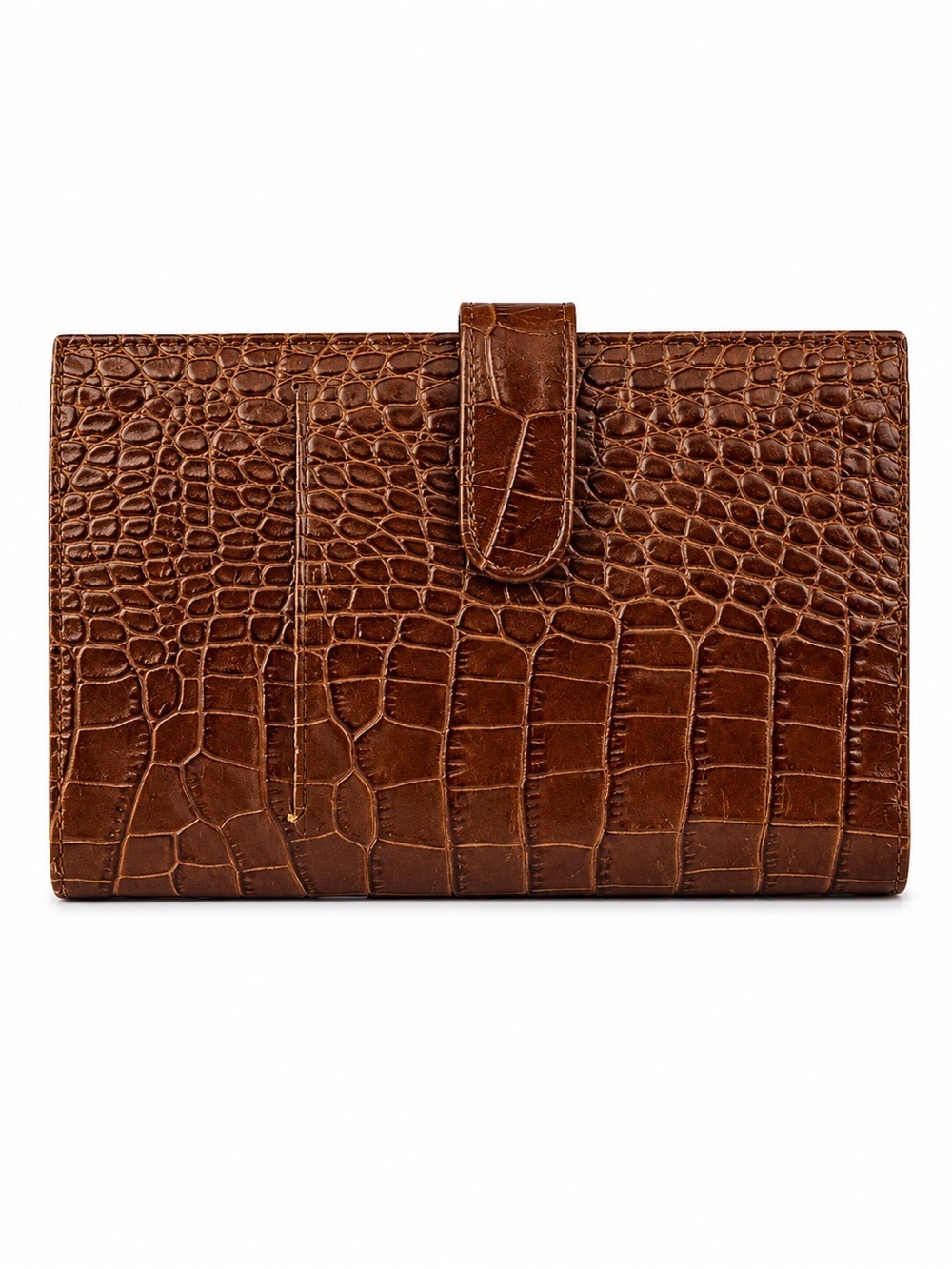 vintage-style faux crocodile embossed organizer wallet/